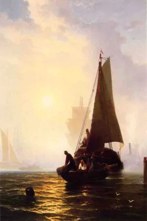 Bringing in the Catch by Edward Moran Oil Painting