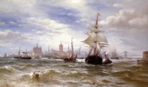 City and Harbor of New York painting by Edward Moran