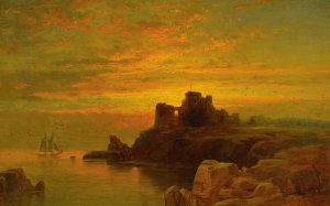 Coastal Sunset by Edward Moran Oil Painting