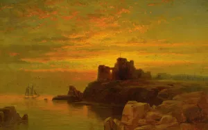 Coastal Sunset Oil painting by Edward Moran
