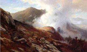 Half-Way Up Mt. Washington by Edward Moran Oil Painting