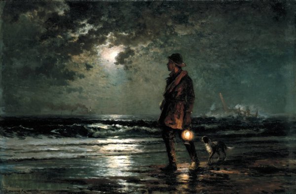 Main Product Photo of Life Saving Patrol  Painting by Edward Moran