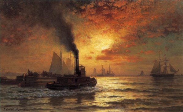 Main Product Photo of New York Harbor Painting by Edward Moran