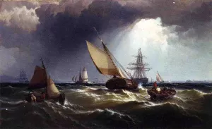 New York Harbor painting by Edward Moran