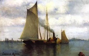 New York Harbor painting by Edward Moran