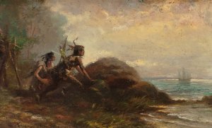 On the Lookout by Edward Moran Oil Painting