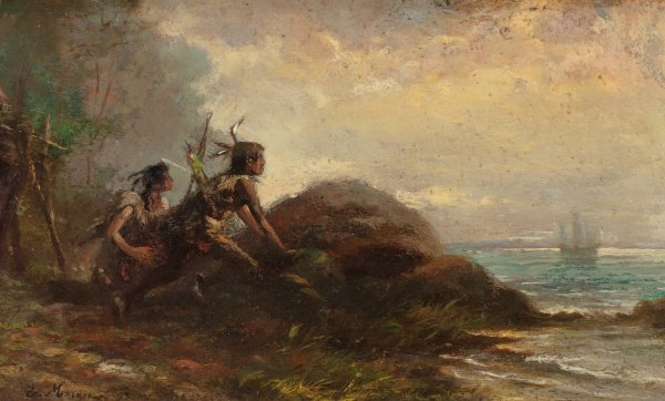 Main Product Photo of On the Lookout  Painting by Edward Moran