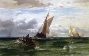 Sailing painting by Edward Moran