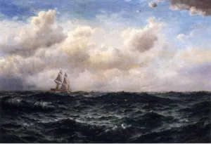 Ship at Sea by Edward Moran Oil Painting