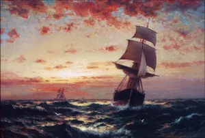 Ships at Sea by Edward Moran - Oil Painting Reproduction