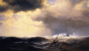Shipwrecked by Edward Moran Oil Painting