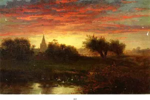 Summer Sunset by Edward Moran Oil Painting