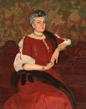 Portrait of Mrs. Herse by Edward Okun Oil Painting