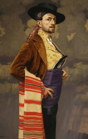 Self-Portrait in a Spanish Costume by Edward Okun Oil Painting