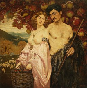 Self Portrait with Sicilian by Edward Okun Oil Painting