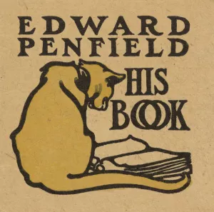 Edward Penfield, his book Oil painting by Edward Penfield
