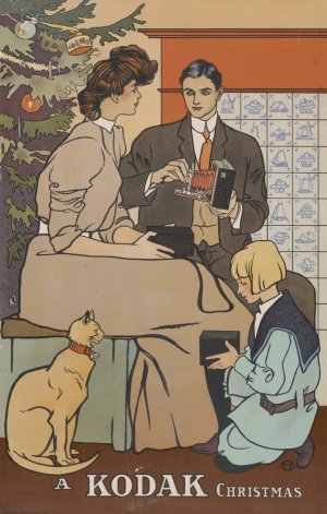 A Kodak Christmas by Edward Penfield Oil Painting