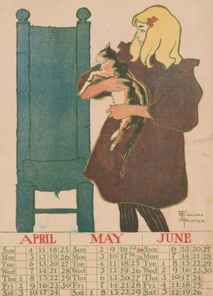 April May June 1897 calendar by Edward Penfield Oil Painting