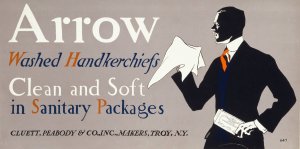 Arrow washed handkerchiefs, clean and soft in sanitary packages by Edward Penfield Oil Painting