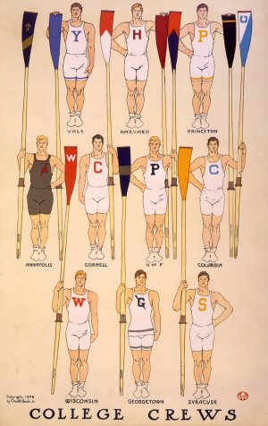 College crews by Edward Penfield Oil Painting