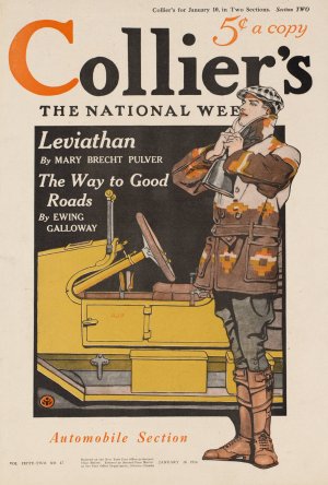 Collier's, automobile section. Collier's for January 10 by Edward Penfield Oil Painting