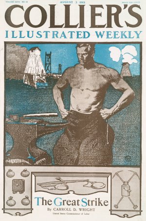 Collier's Illustrated Weekly, The Great Strike By Carrol D. Wright by Edward Penfield Oil Painting