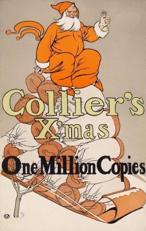 Collier's X'mas, one million copies Oil painting by Edward Penfield