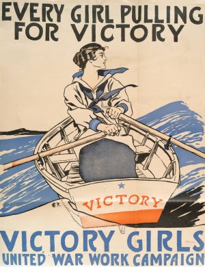 Every Girl Pulling for Victory, Victory Girls United War Work Campaign by Edward Penfield Oil Painting