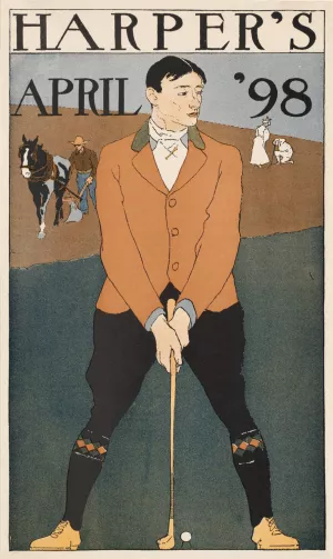 Harper's April '98 Oil painting by Edward Penfield
