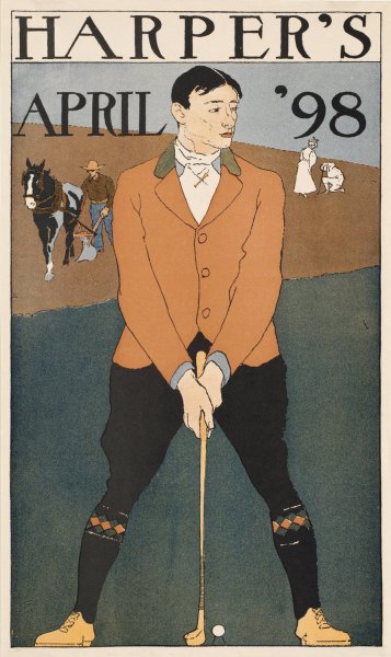 Harper's April '98  by Edward Penfield - Hand-Painted Oil Painting Reproduction