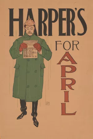 Harper's April Oil painting by Edward Penfield