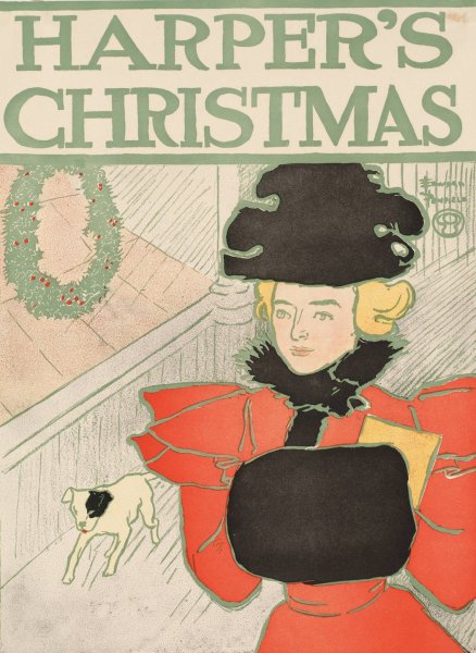 Harper's Christmas  by Edward Penfield - Hand-Painted Oil Painting Reproduction