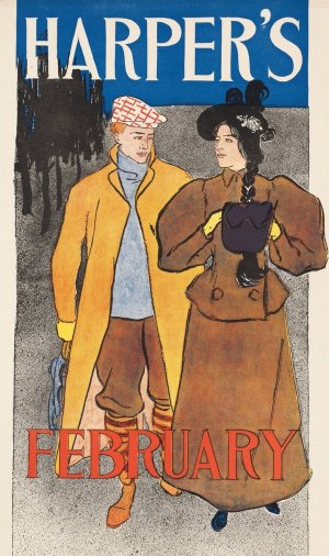 Harper's February by Edward Penfield Oil Painting