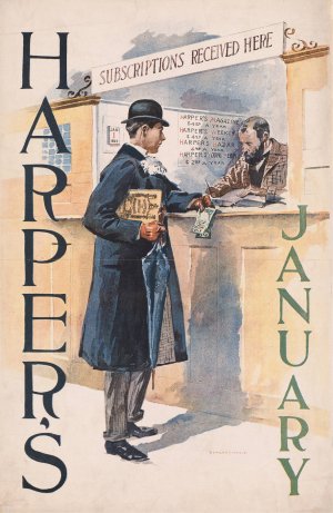 Harper's January by Edward Penfield Oil Painting