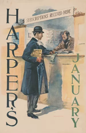Harper's January by Edward Penfield Oil Painting