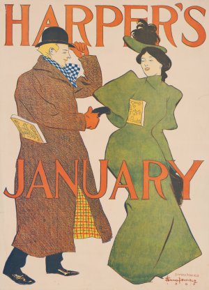 Harper's January by Edward Penfield Oil Painting