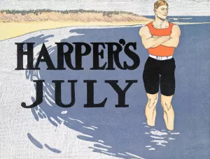 Harper's July Oil painting by Edward Penfield