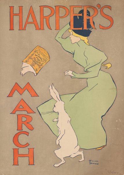Harper's March  by Edward Penfield - Hand-Painted Oil Painting Reproduction