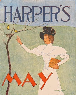 Harper's May Oil painting by Edward Penfield