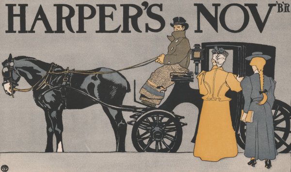 Harper's Nov'B'R  by Edward Penfield - Hand-Painted Oil Painting Reproduction