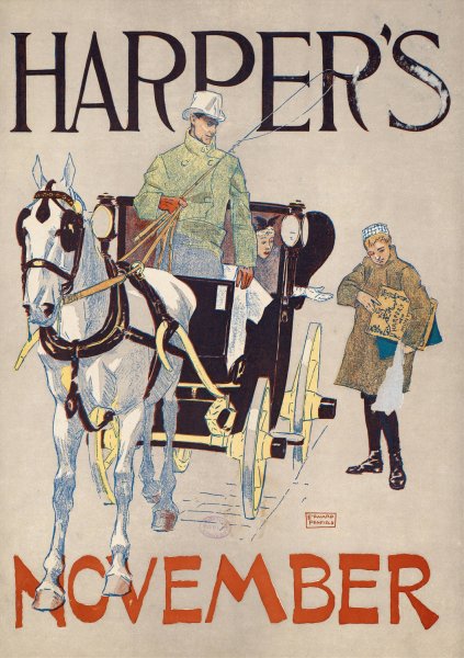 Harper's November  by Edward Penfield - Hand-Painted Oil Painting Reproduction