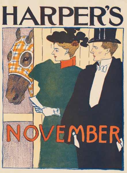 Harper's November  by Edward Penfield - Hand-Painted Oil Painting Reproduction