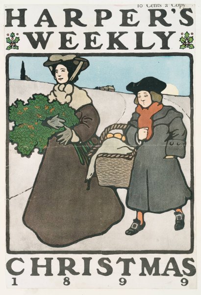 Harper's Weekly, Christmas 1899  by Edward Penfield - Hand-Painted Oil Painting Reproduction