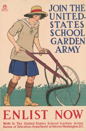 Join the United States school garden army - Enlist now by Edward Penfield Oil Painting