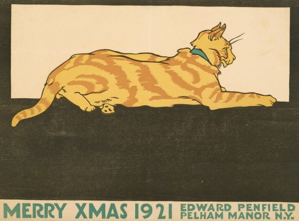 Merry Xmas, 1921  by Edward Penfield - Hand-Painted Oil Painting Reproduction