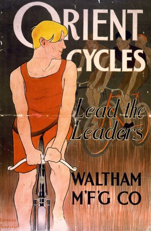 Orient cycles lead the leaders by Edward Penfield Oil Painting