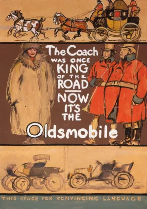 The coach was once king of the road — now it's the Oldsmobile by Edward Penfield Oil Painting