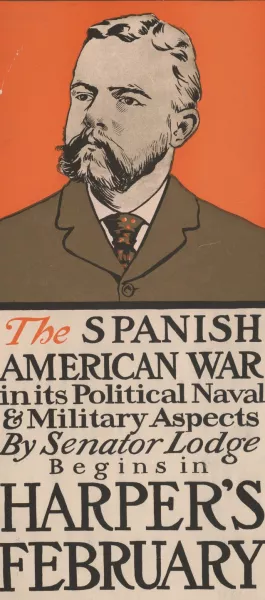 The Spanish American war in its political naval and military aspects by Senator Lodge, begins in Harper's February by Edward Penfield Oil Painting