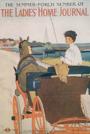 The Summer-Porch Number of The Ladies'Home Journal, August 1908 by Edward Penfield Oil Painting