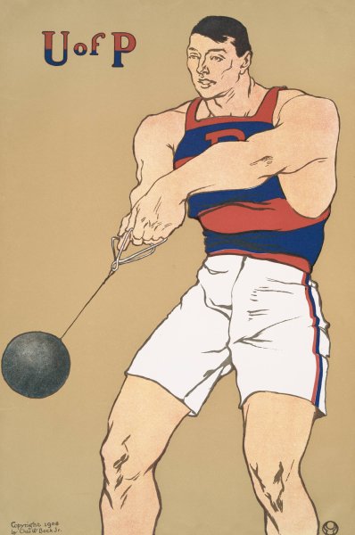 U of P  by Edward Penfield - Hand-Painted Oil Painting Reproduction